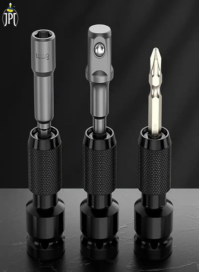 JPT حامل لقم مفك سريع الفك من JPT، محول من محرك مربع 1/2 بوصة إلى مقبس سداسي 1/4 بوصة، محول سريع الفك لمفتاح ربط الصدمات - Image 4